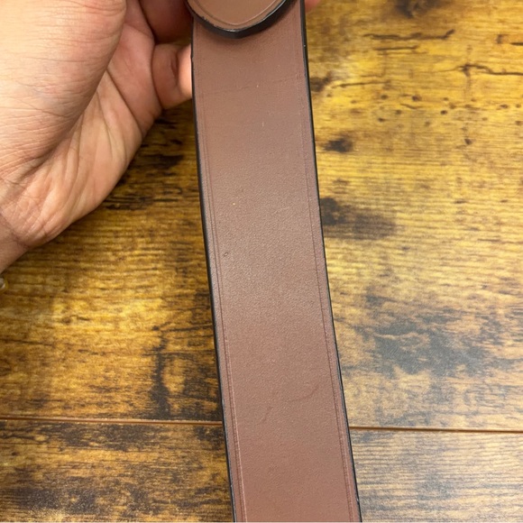 Lauren Ralph Lauren Leather Brown Belt Double Ring Womens M Silver Equestrian - Picture 9 of 16